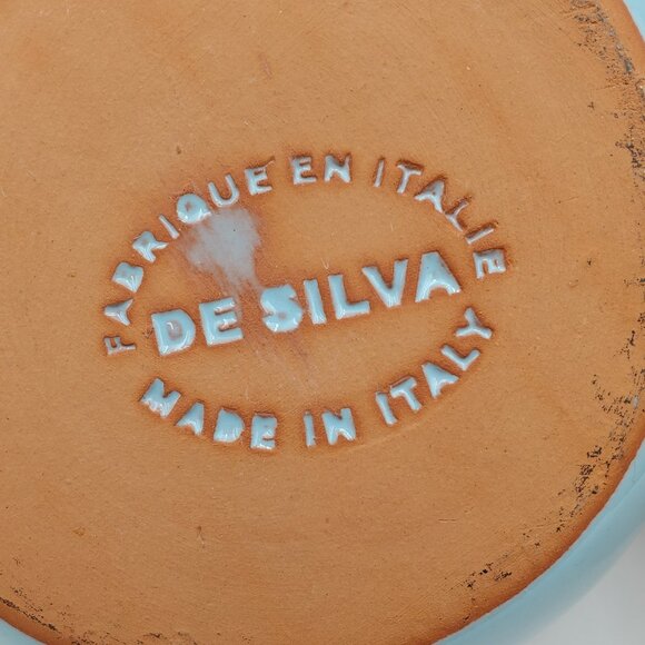 De Silva Blue Terracotta Handled Soup Bowl Light Blue Chili Chowder Crock - Picture 6 of 6